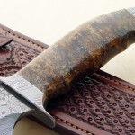 David Broadwell damascus fixed custom knives