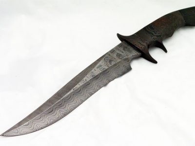 David Broadwell damascus sub-hilt fixed custom knives