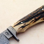 Terry Vandeventer damascus stag hunter fixed custom knives
