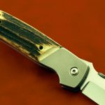 folding custom knives Bob Terzuola Stag ATCF knife back Robertson's Custom Cutlery presentation folder