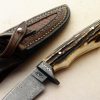 Terry Vandeventer damascus stag fixed custom knives
