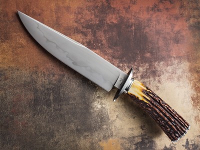 Steve Randall stag bowie fixed custom knife