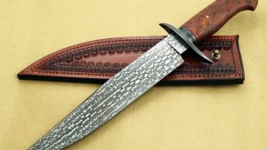 Steve Randall damascus bowie fixed custom knife Robertson's Custom Cutlery
