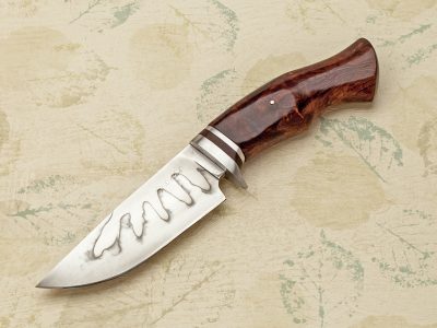 Spencer Clark damascus hunter fixed custom knife