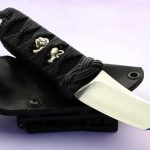 RJ Martin wasabi tiger on handle fixed custom knife