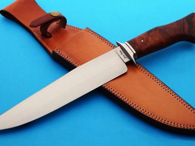 Josh Fisher forged bowie fixed custom knife, ABS Journeyman Smith