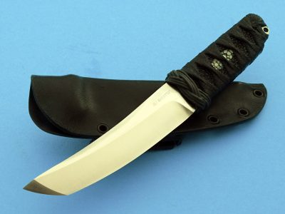 fixed custom knives RJ Martin Wasabi 6 Limited Edition Samurai Menuki Robertson's Custom Cutlery tactical fixed blade