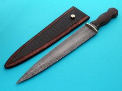 Tim Hancock forged damascus dagger fixed custom knife Robertson's Custom Cutlery