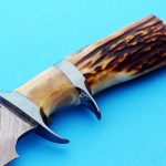 Jim Siska damascus knife handle fixed custom knives
