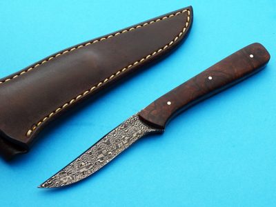 Jim Siska damascus fixed custom knife