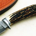 fixed custom knives Josh Fisher san mai stag hunter knife handle Robertson's Custom Cutlery hunters & skinners fixed blade