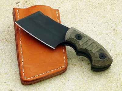 fixed custom knives Charlie Edmondson, Elite Knives, Pocket Cleaver, Utility, Black finish Robertson's Custom Cutlery tactical fixed blade