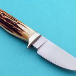 fixed custom knife John Fitch stag hunter knife back Robertson's Custom Cutlery hunters & skinners fixed blade