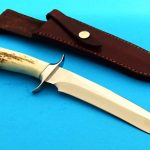 fixed custom knife Jim Siska sambar stag m16 custom fighter knife back Robertson's Custom Cutlery presentation fixed blade