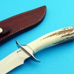 fixed custom knife Jim Siska Sambar stag m16 custom fighter knife handle Robertson's Custom Cutlery presentation fixed blade