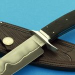 fixed custom knives Josh Fisher Checkered San Mai Fighter knife handle Robertson's Custom Cutlery presentation fixed blade