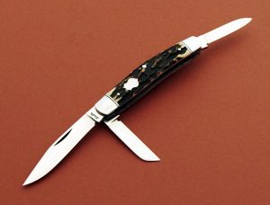 Joel Chamblin 3 Blade Stockman Slip Joint Folding Knife Stag