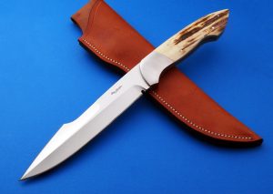 Ron Gaston F17 Presentation Fixed Custom Knife Mammoth Ivory Harpoon grind