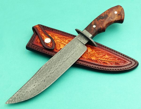 Larry Cox forged damascus bowie ABS Journeyman Smith West Texas Wind
