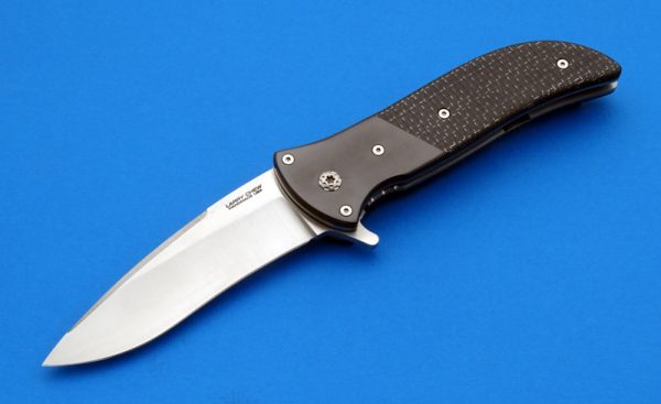 Chew-Zirconium Cujo Tactical Flipper Folding Knife Custom Folder Silver Lightning Strike Carbon Fiber