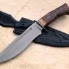 Michal Komorovsky DLC Redwood Burl Bronze Forged Custom Hand Made Fighting Knife Ostrich Sheath Slovakia Value