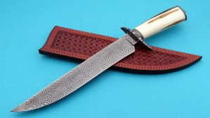 Steve Randall Forged Mosaic Damascus Bowie ABS Master Smith custom knife Rare Fossil Walrus Ivory