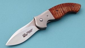 Scot Matsuoka from Hawaii Maka Presentation Folding Custom Knife Titanium Koa Flipper Opener