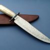 Mike Ruth Sr. Forged Damascus Bowie Walrus Ivory ABS Master Smith