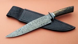 Silva Forged Damascus Stag Bowie