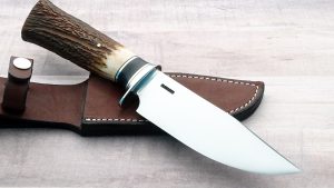 Mike Malosh Forged Elk Camp Knife Custom Knife black liner