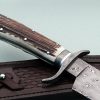 Jim Poling custom forged damascus frame handle Bowie with Stag ABS Journeyman Smith