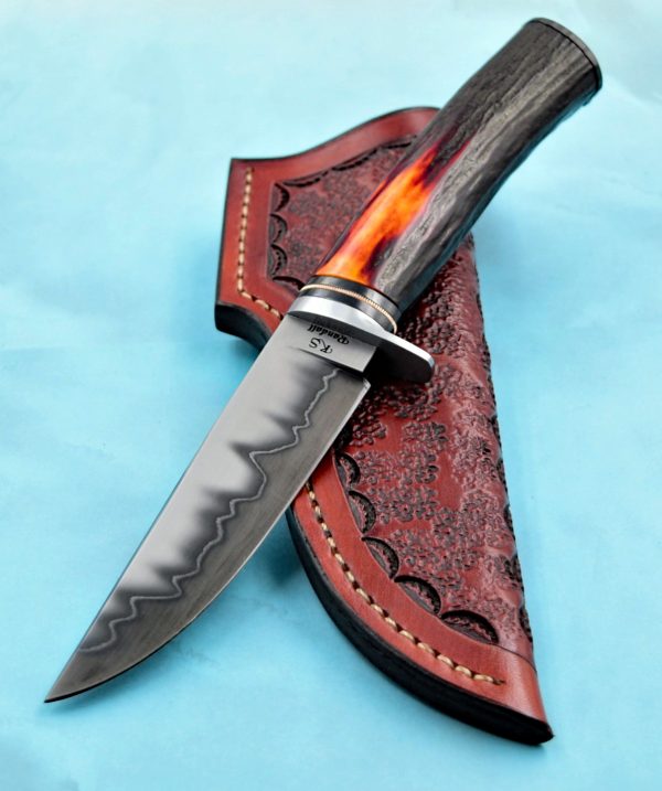 Steve Randall Forged San Mai Custom Hunting Knife with Stag ABS Master Smith