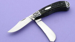 Eugene Shadley 2 blade Saddlehorn Slip Joint Folding Knife with Engraving