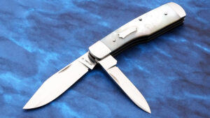 David Taylor 2 Blade Gunstock Slip Joint Folder with Pearl