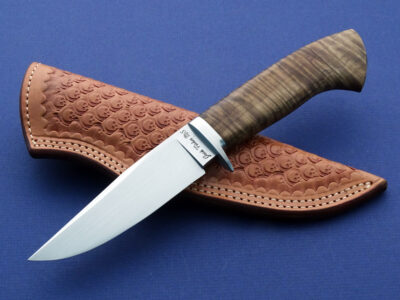 Josh Fisher Forged Drop Point Hunter ABS Master Smith wood handle with unique 