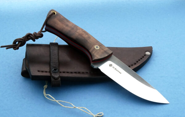 Jacek Hnatow Custom Forged Bushcraft 3 Hunting Knife Poland Walnut handle