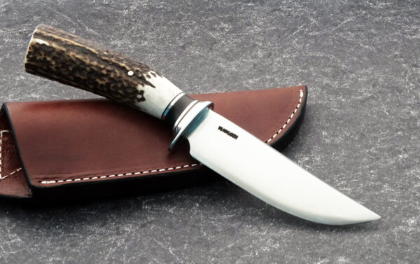 Mike Malosh Custom forged Elk Hunting Knife with custom sheath