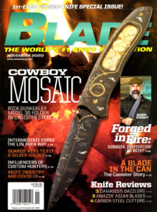 Blade Magazine Nov 2020 Cover-Les Robertson Custom Knife Field Editor How to Collect Custom Hunters