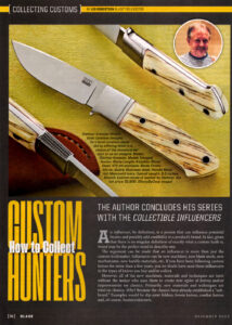 Blade Magazine Nov 2020 Cover-Les Robertson Custom Knife Field Editor How to Collect Custom Hunters