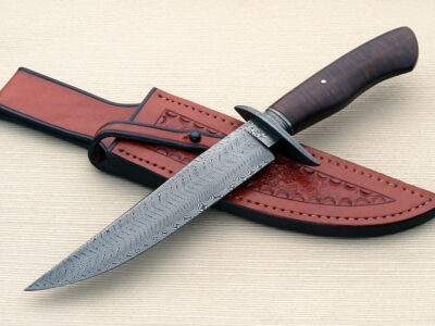 Steve Randall 5 Bar Twist Damascus Fighter ABS Master Smith wood handle