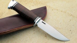 Mike Malosh Custom Forged Bear Hunter leather handle Hunting Knife