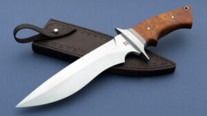 Phillip Patton Custom Knife Presentation Panther Fighter Desert Ironwood handle satin finish Excellent Quality!