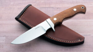 Tim Steingass Custom made Silent Hunter with Tazmanian Walnut handle filework thumb ramp Nice Hunting Knife!