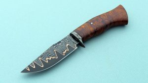 Dan Lewis Custom Forged CU Mai Hunting Knife Copper Desert Ironwood ABS Journeyman Smith Impressive!