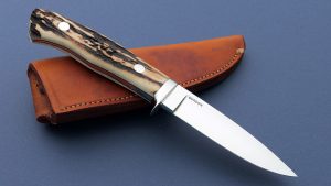 Gordon Defreest Custom Made Vintage Drop Point Hunter Sambar Stag Studied under Legendary George Herron full tapered tang