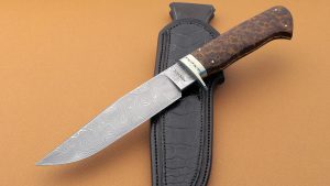 Tim Hancock Forged Raindrop Damascus Fighter Vintage Knife ABS MasterSmith