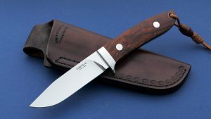 Hrybinets, Yaraslov Custom Drop Point Hunter Desert Ironwood Loveless style Hunting Knife