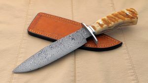 Gordon Graham ABS Journeyman Smith Forged Dog Star Damascus Bowie with Sheep Horn