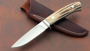 Wayne Hendricks Custom Drop Point Hunting Knife Stag Vintage full tapered tang knife