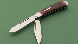 John Howser Custom 2 Blade Trapper Presentation Slip Joint Folder bullet shield